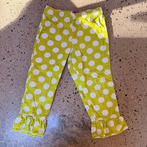 J. Khaki Lime Green Polka Dot Kids Pants